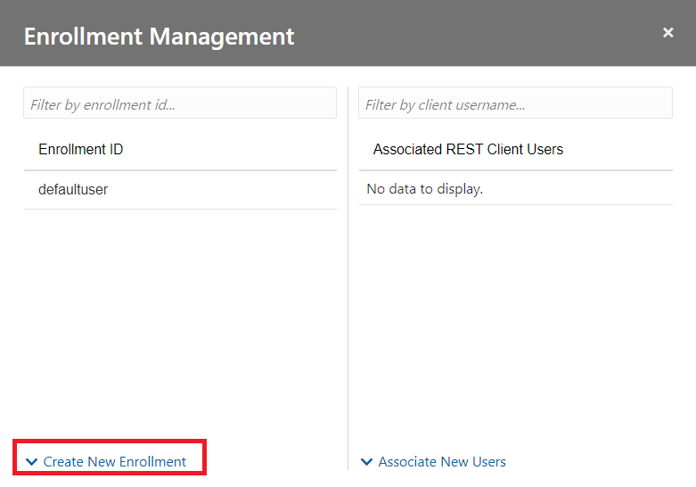 Create New Enrollment
