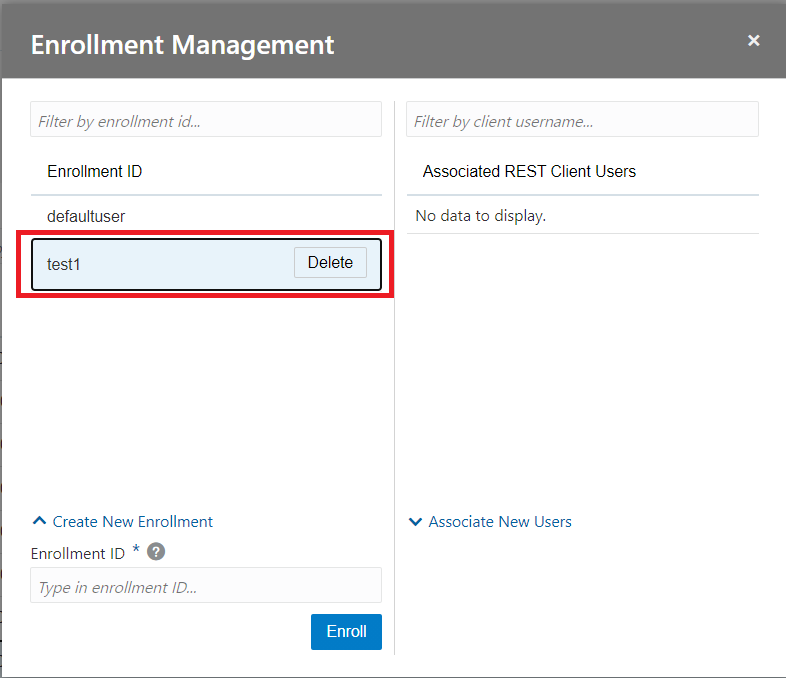 Create New Enrollment Success