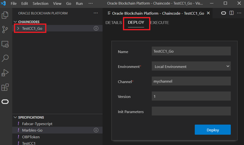 Chaincodeコードのデプロイ
