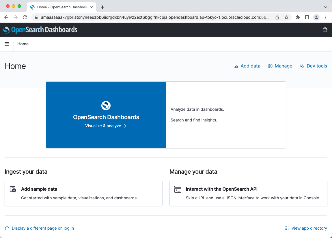 open opensearch dashborad